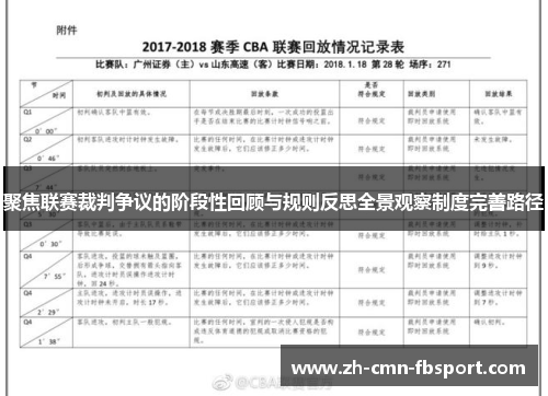 聚焦联赛裁判争议的阶段性回顾与规则反思全景观察制度完善路径 聚焦联赛裁判争议的阶段性回顾与规则反思全景观察制度完善路径